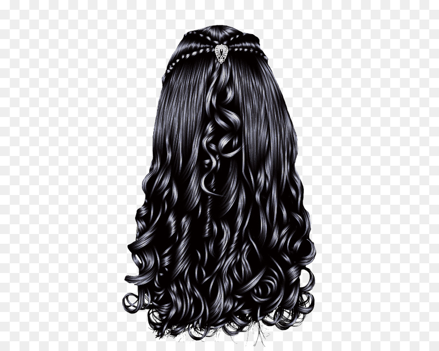 Pelo Negro，Ondulado PNG