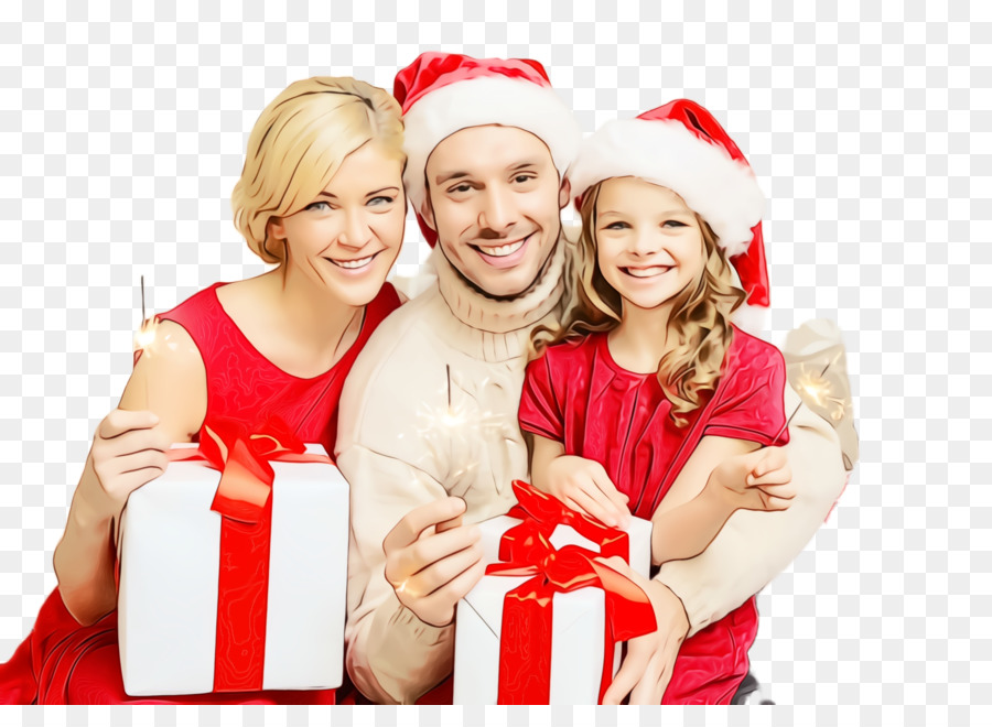 Familia Con Regalos，Navidad PNG