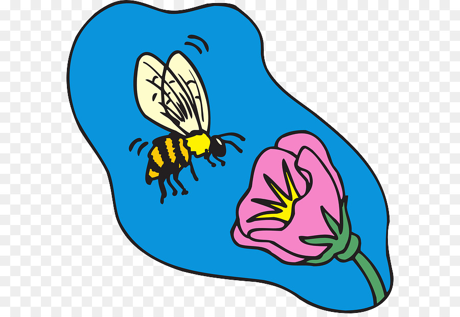 Abeja Y Flor，Flor Rosa PNG