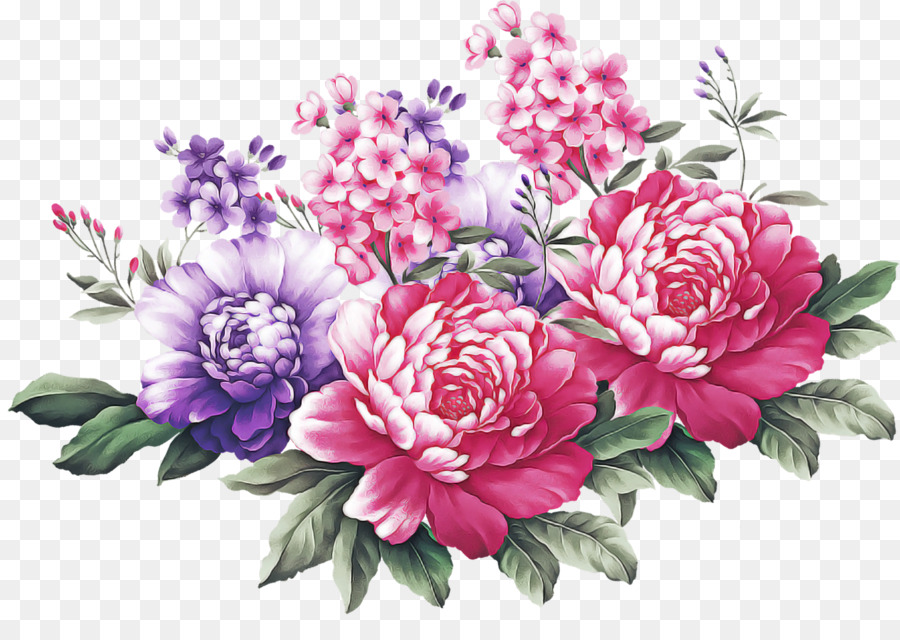 Flores De Peonía，Ramo PNG