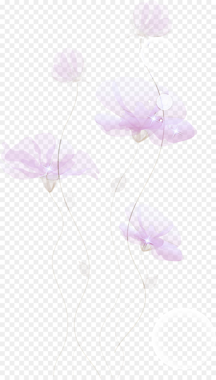 Flores Púrpuras Transparentes，Delicado PNG