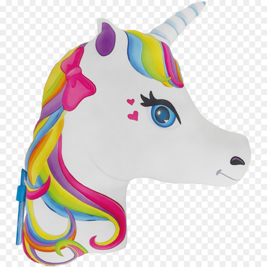 Unicornio Emoji，Melena Rosa PNG