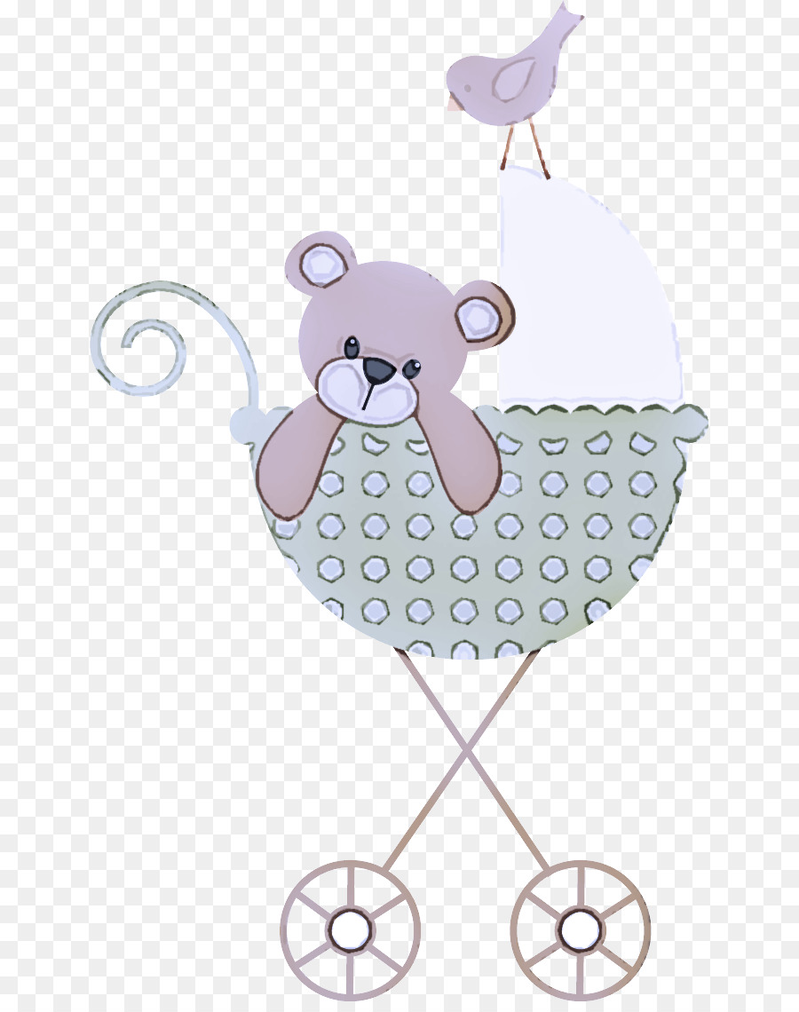 Oso De Peluche En Cochecito，Oso De Peluche PNG