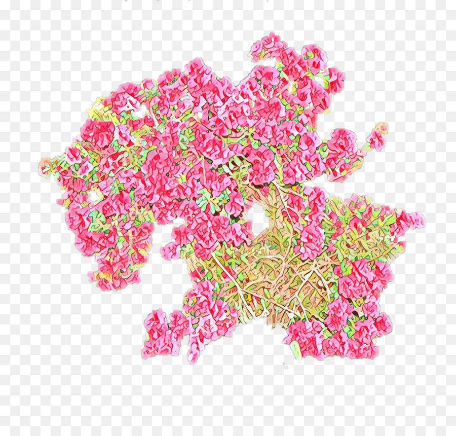 Flores Rosadas，Hojas Verdes PNG