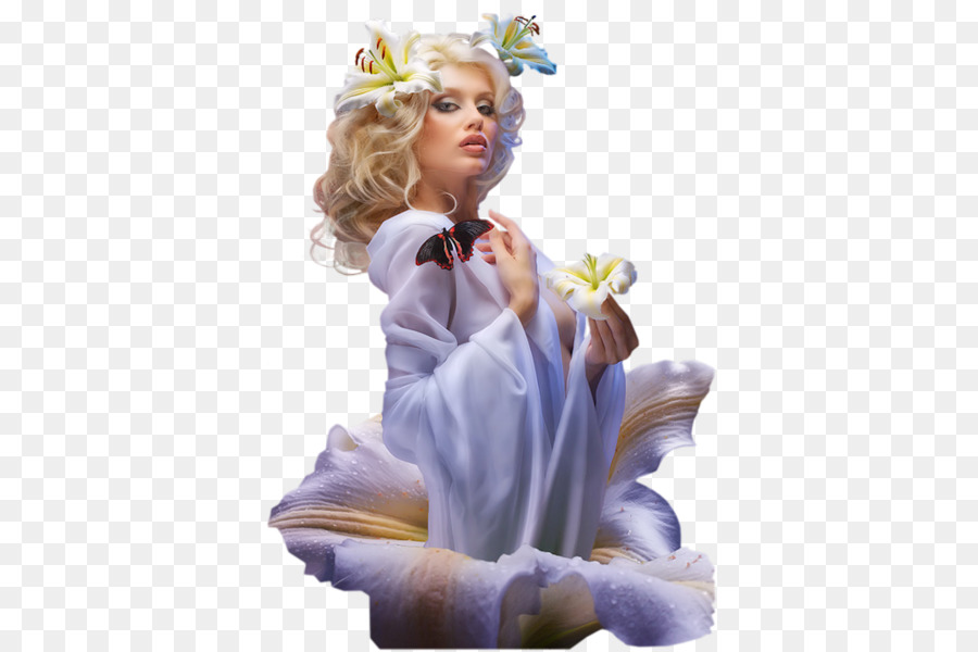 Mujer Con Flores，Belleza PNG