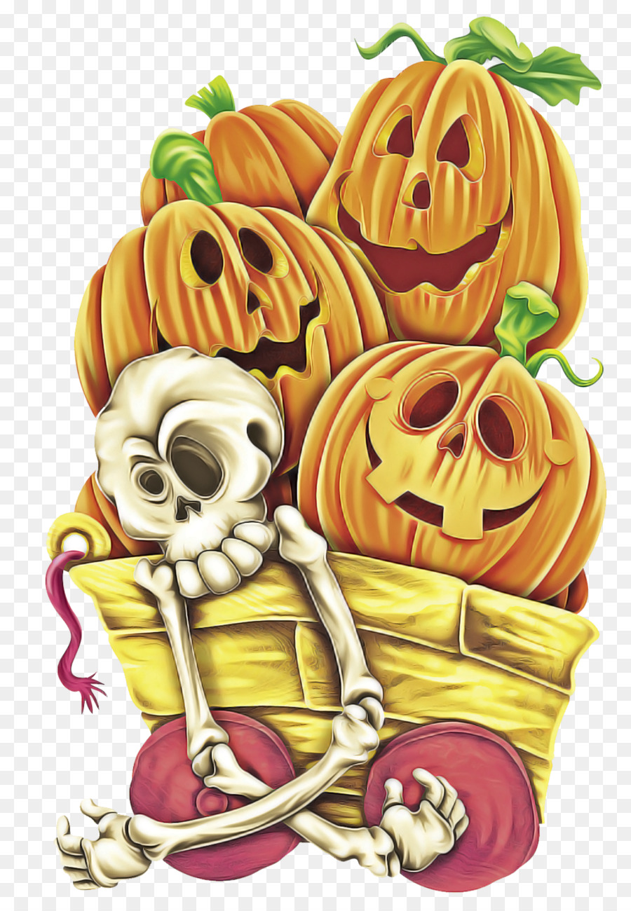 Calabazas Y Esqueleto，Jack O' Lantern PNG