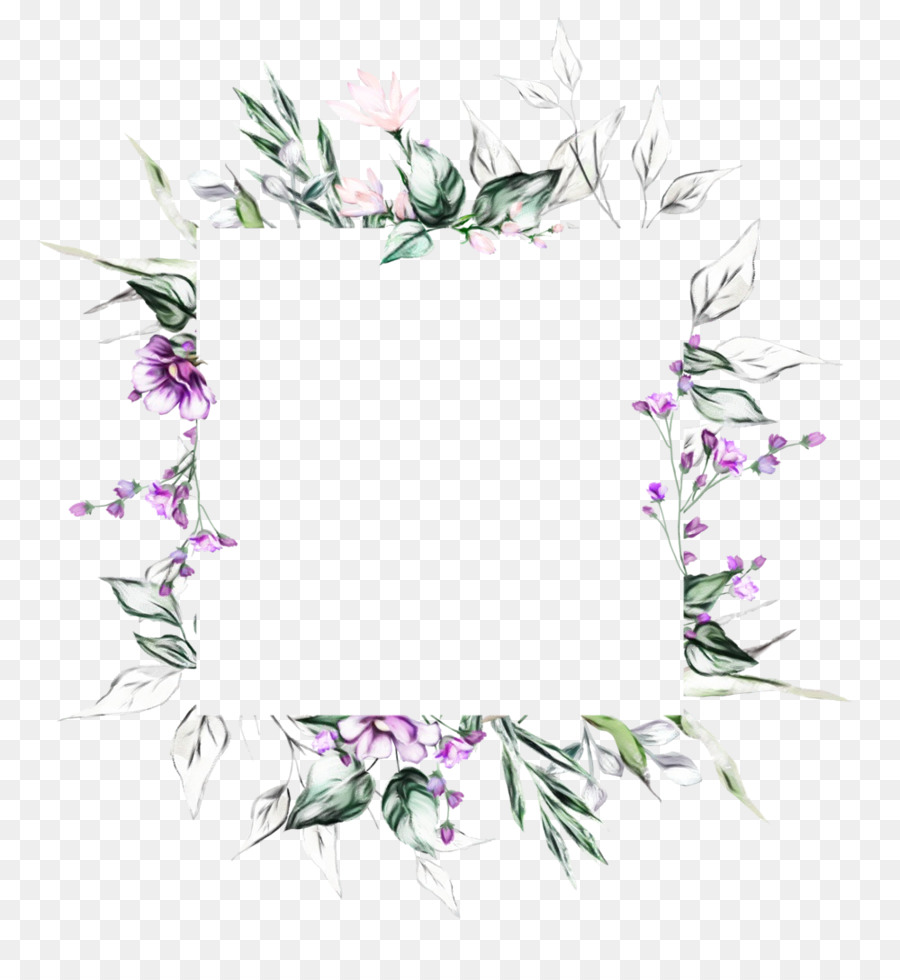 Borde Floral Morado，Flores PNG