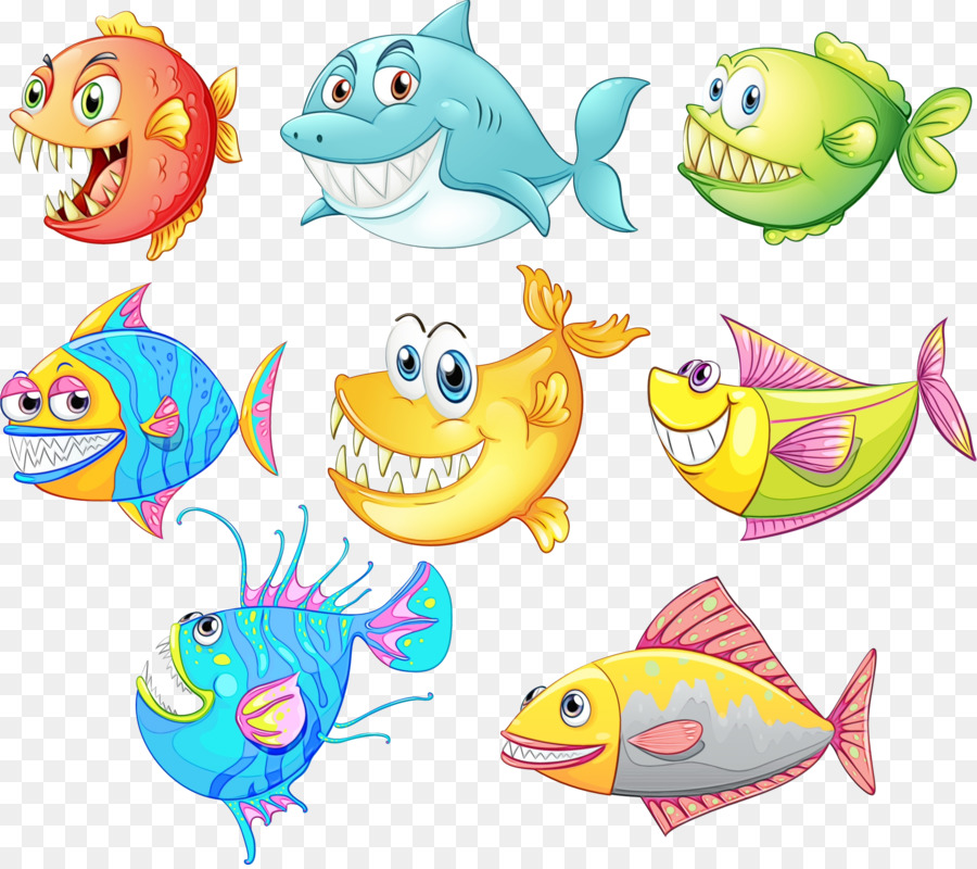 Criaturas Marinas De Dibujos Animados，Pez PNG