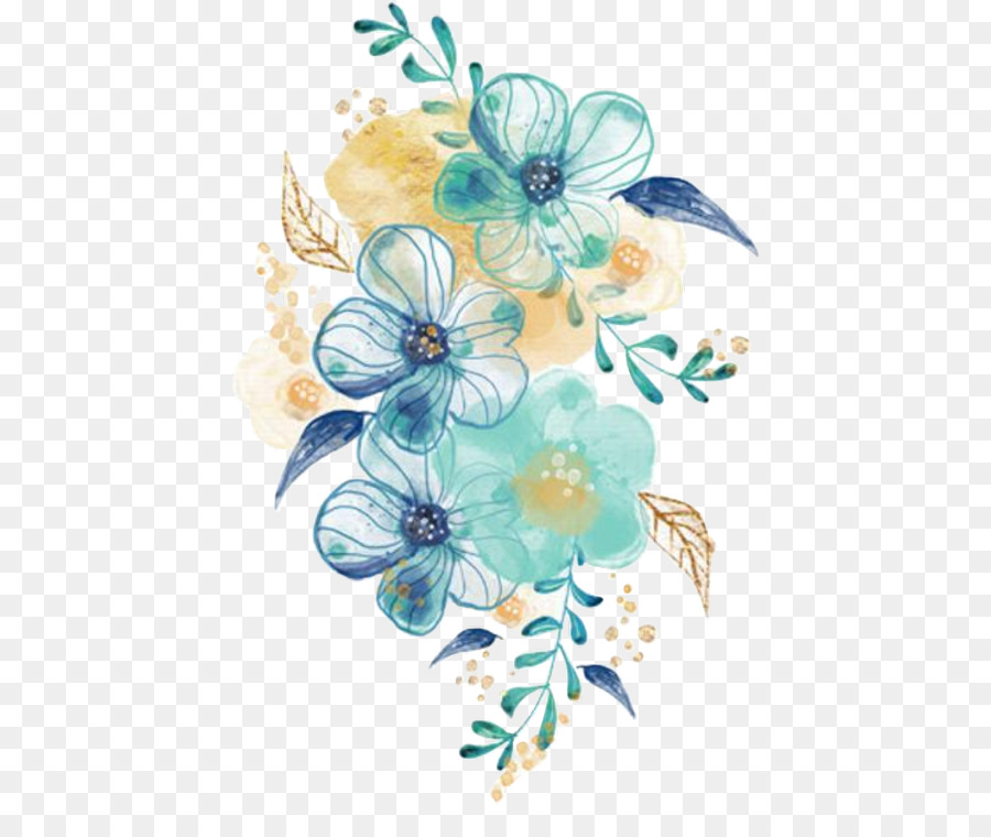 Flores Azules，Ramo PNG