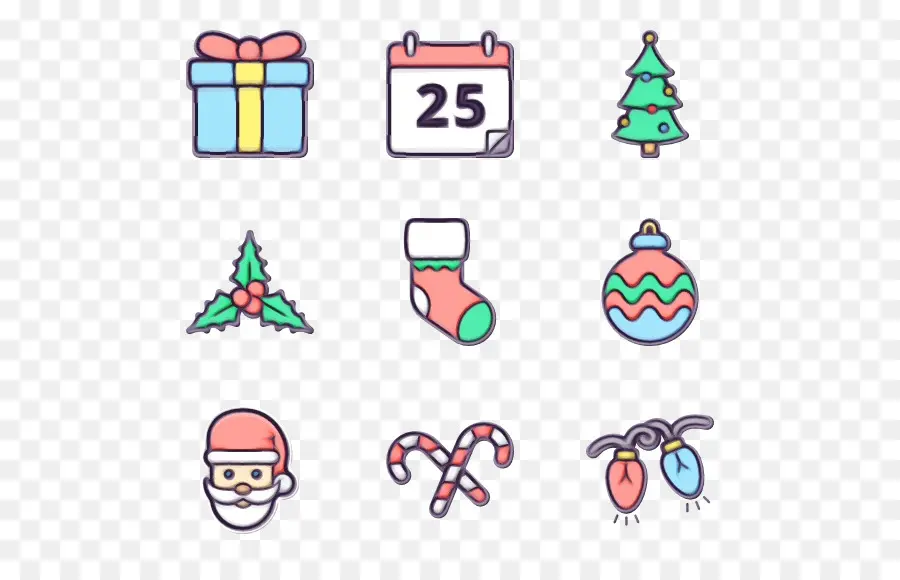 Iconos De Navidad，Regalo PNG