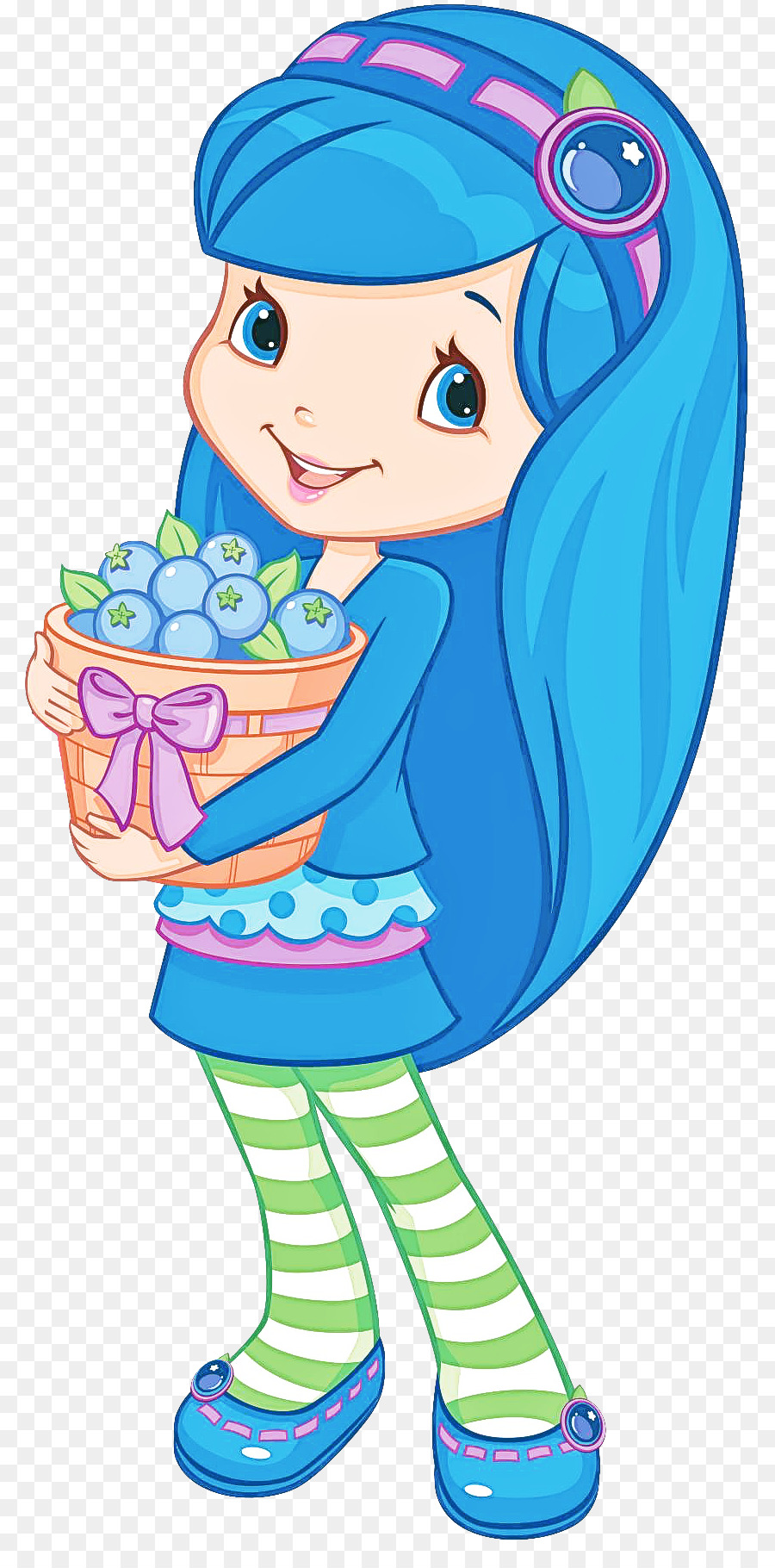 Niña De Dibujos Animados，Pelo Azul PNG