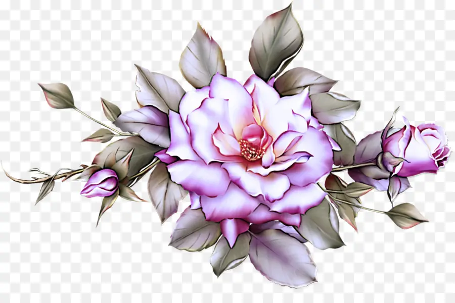 Rosa Azul，Hojas PNG