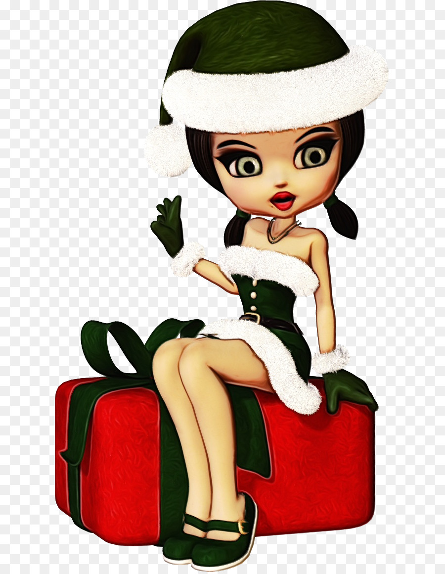 Niña De Navidad，Gorro De Papá Noel PNG