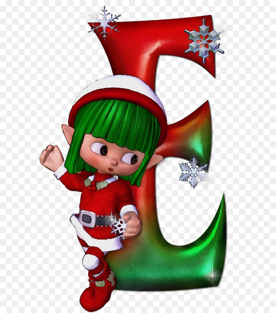 Elfo Navideño，Letra E PNG