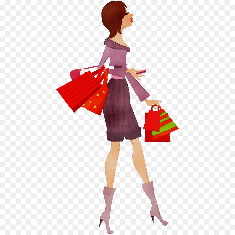 Mujer De Compras，Bolsas PNG