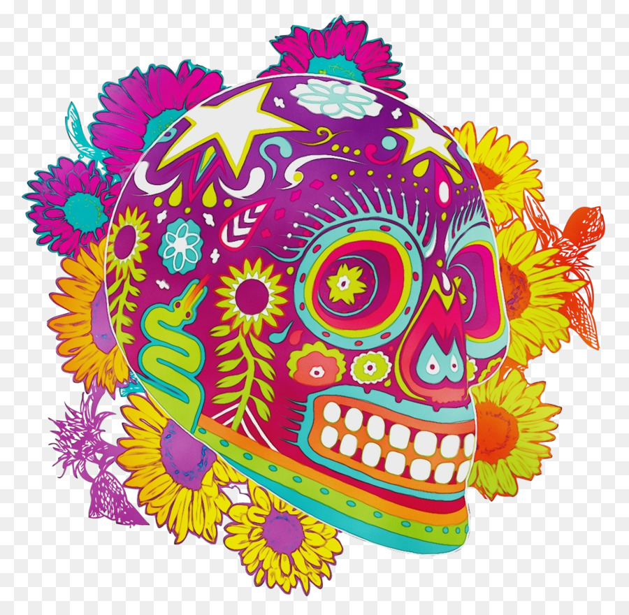 Calavera Colorida，Dia De Muertos PNG