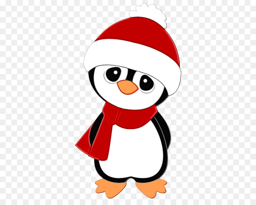 Pingüino，Gorro De Papá Noel PNG