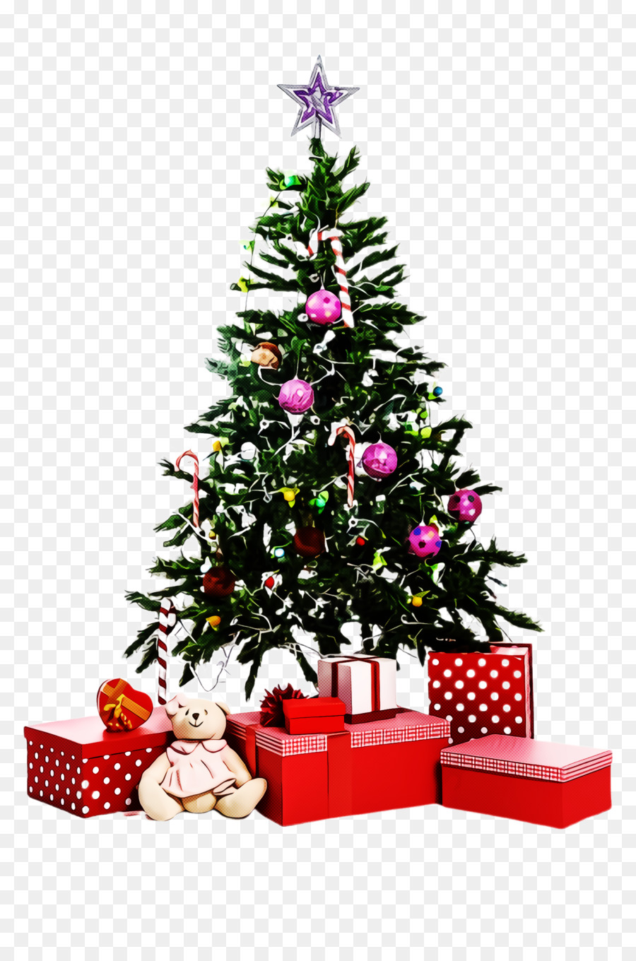 Árbol De Navidad，Oso De Peluche PNG