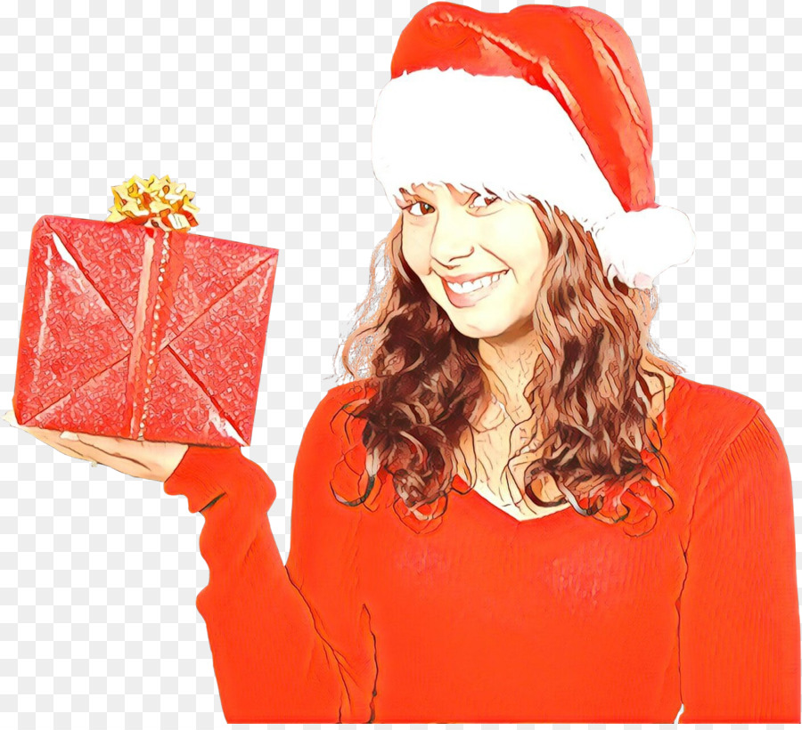 Mujer Con Regalo，Navidad PNG