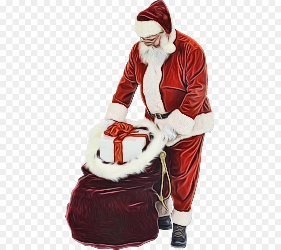 Santa Claus，De Rodillas PNG