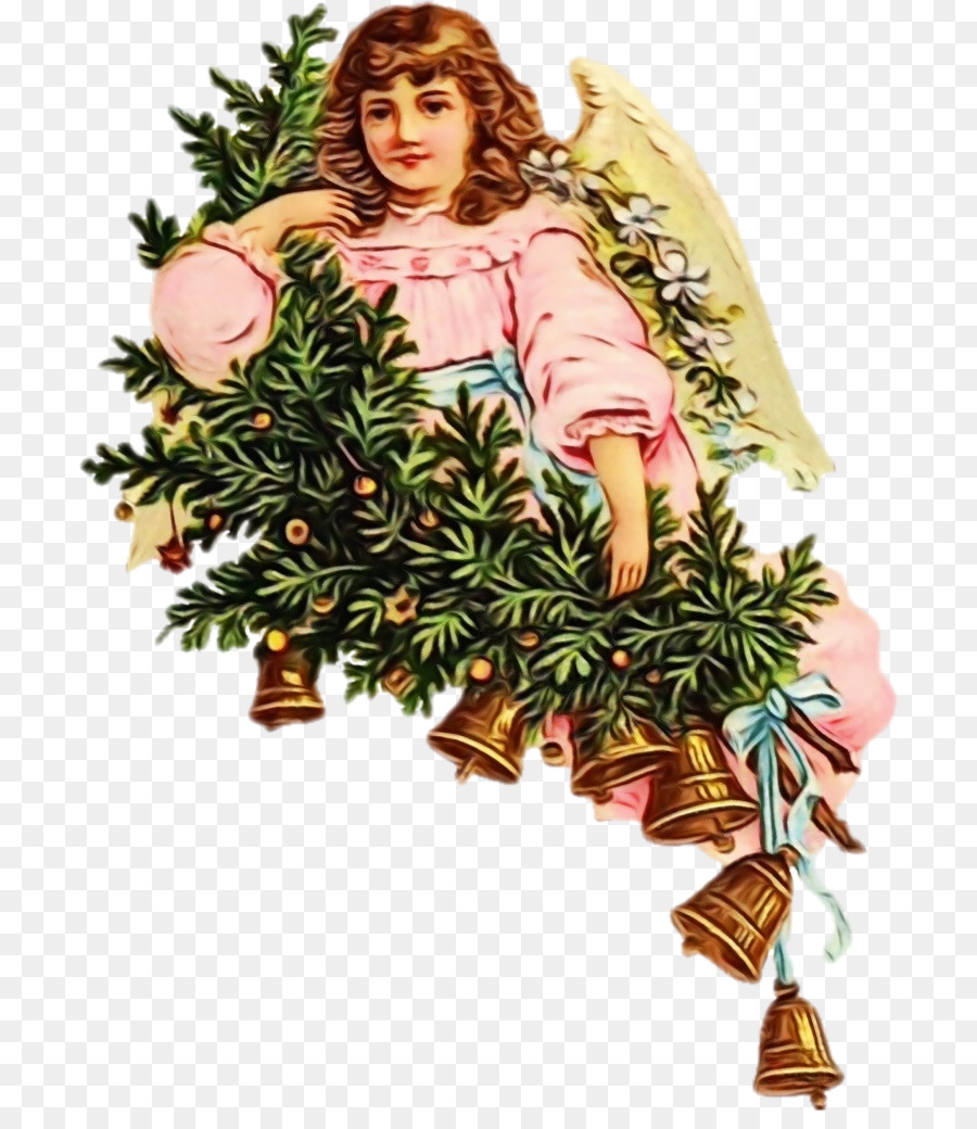 ángel Con Campanas，Navidad PNG