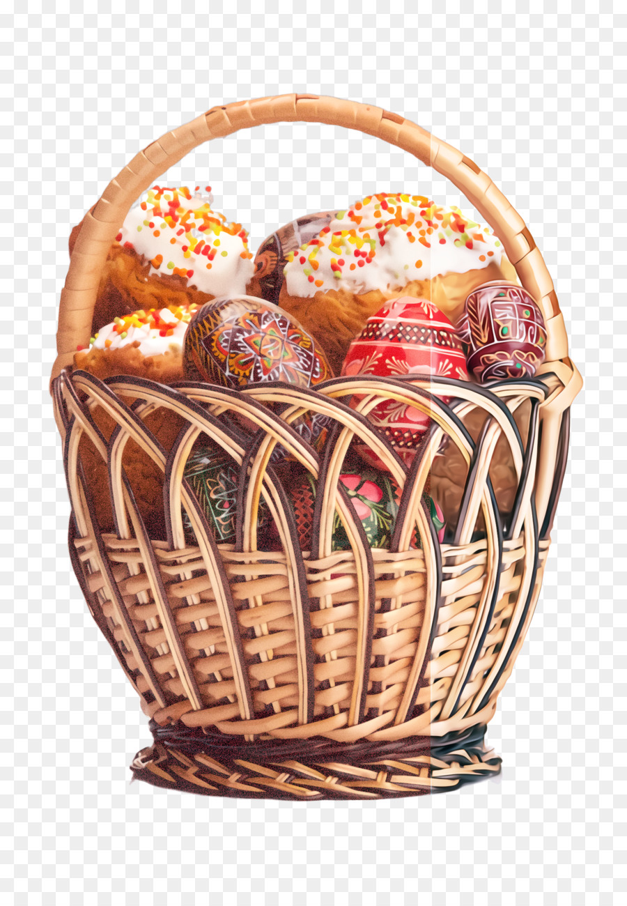 Canasta De Huevos，Huevos Decorados PNG