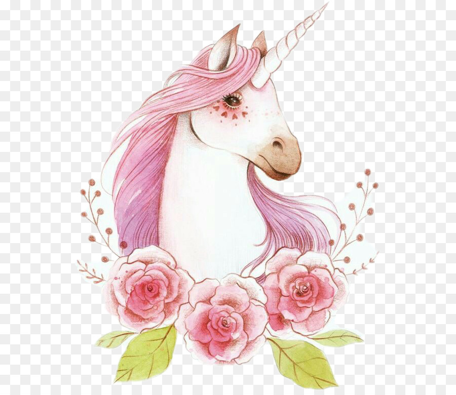 Unicornio，Pelo Rosado PNG