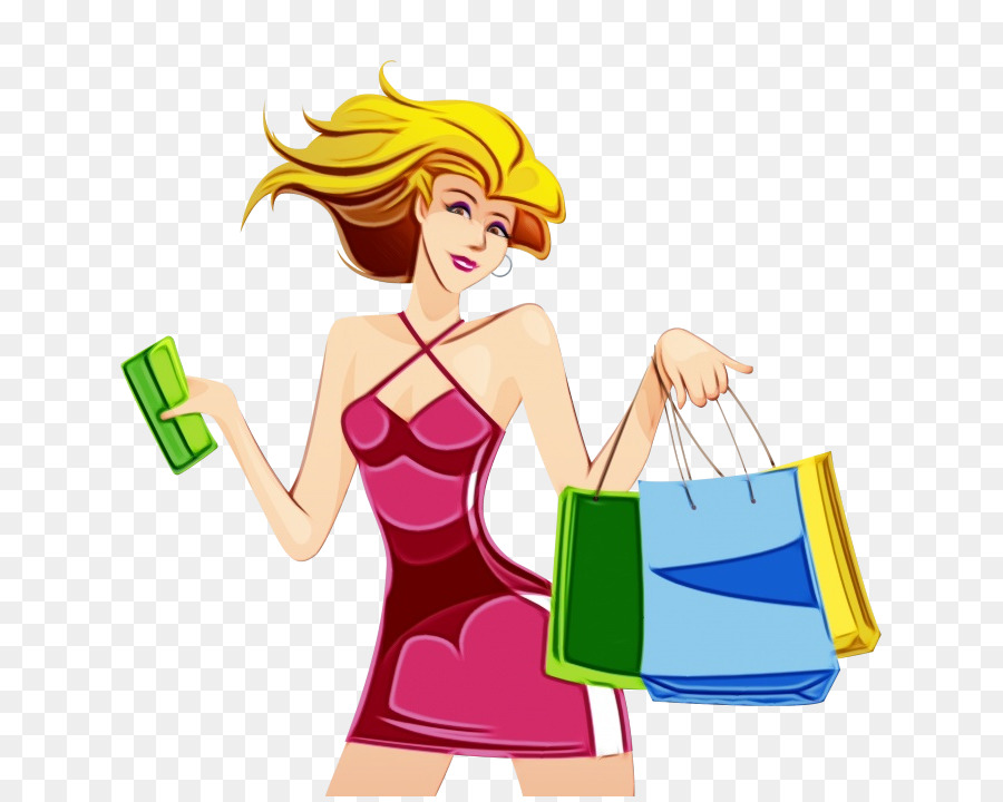 Mujer De Compras，Bolsas PNG