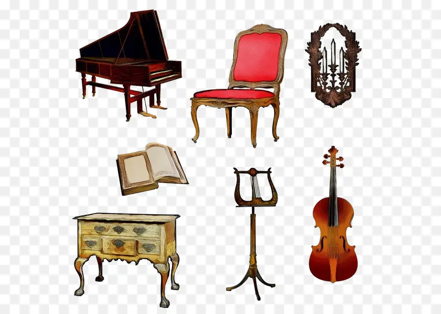 Fortepiano，Muebles PNG