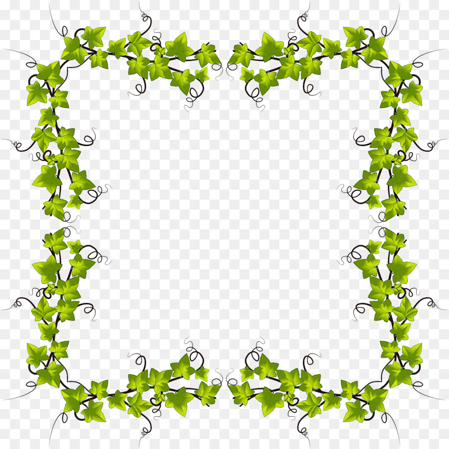 Borde Floral Verde，Marco PNG