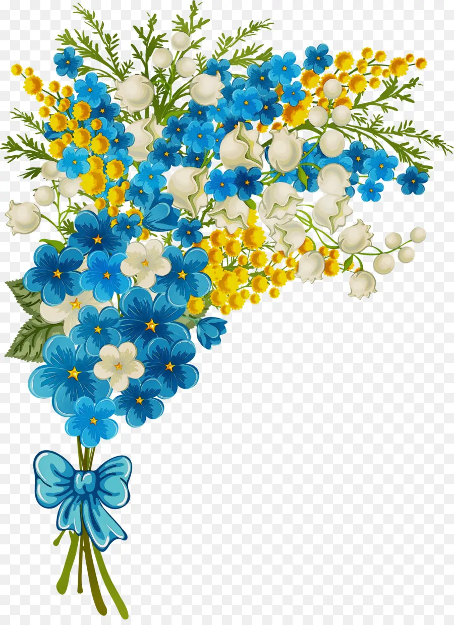 Flores Azules，Floral PNG