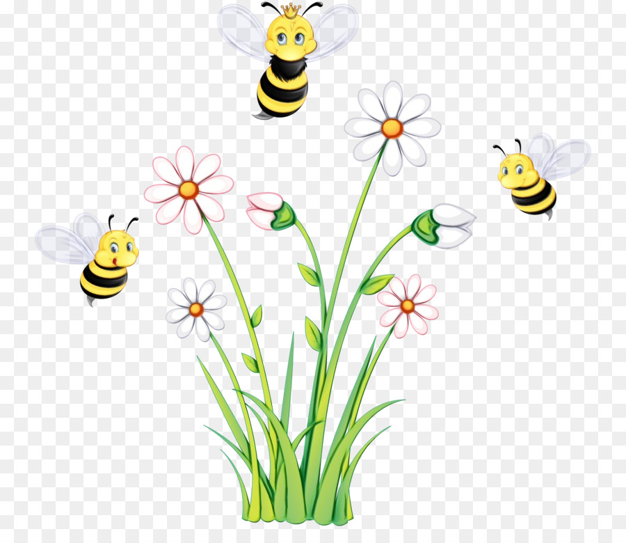 Abeja，Flor PNG