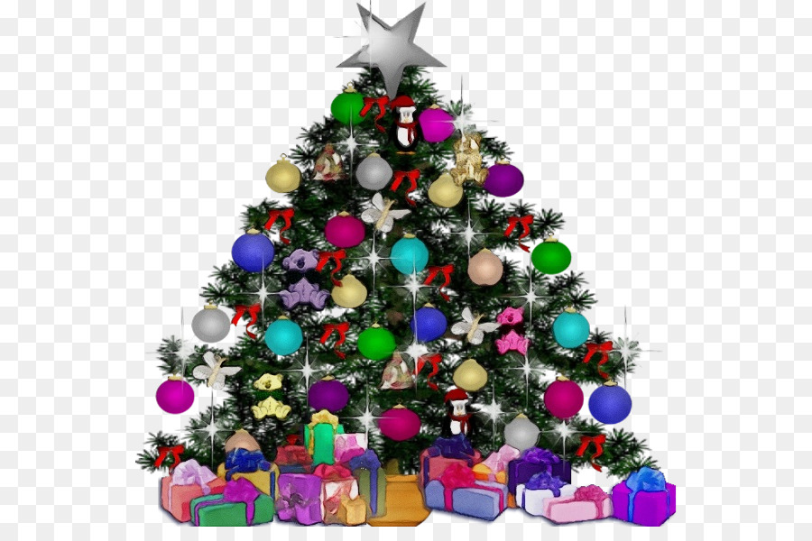 árbol De Navidad Blanco，Regalos PNG