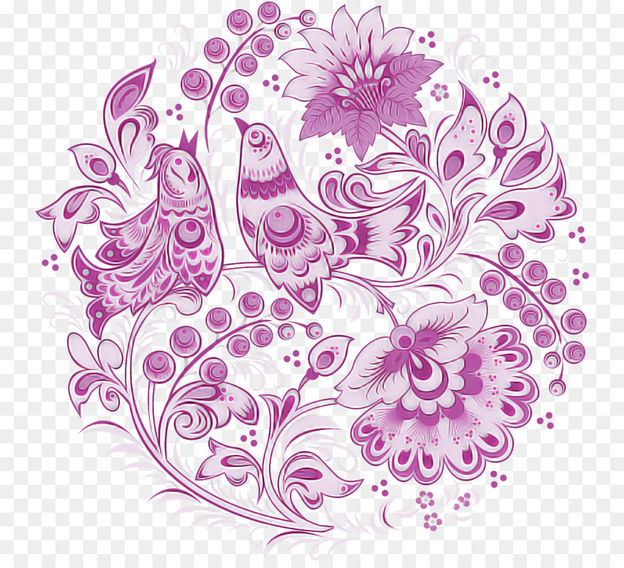 Patrón Floral，Pájaros PNG