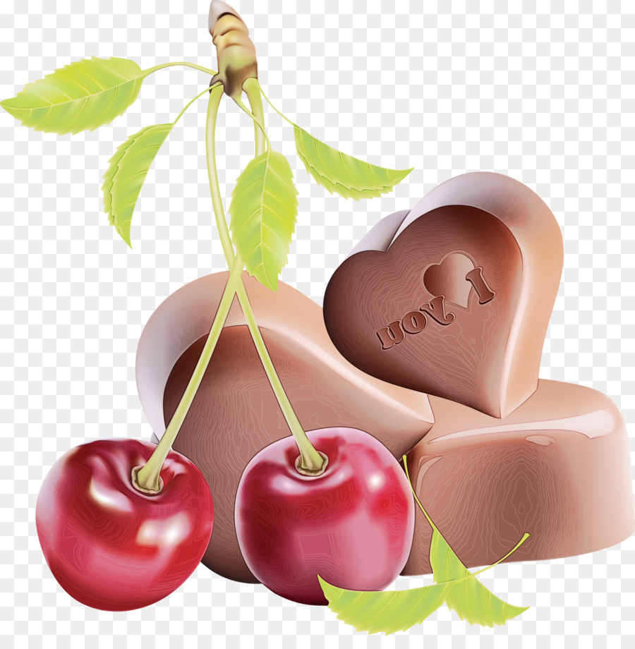 Chocolates Y Cerezas，Forma De Corazón PNG