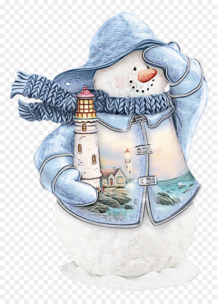 Muñeco De Nieve Con Faro，Invierno PNG