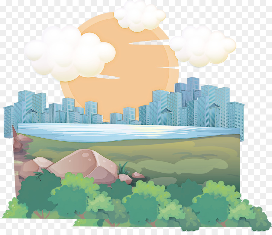 Paisaje Urbano Con Naturaleza，Edificios PNG