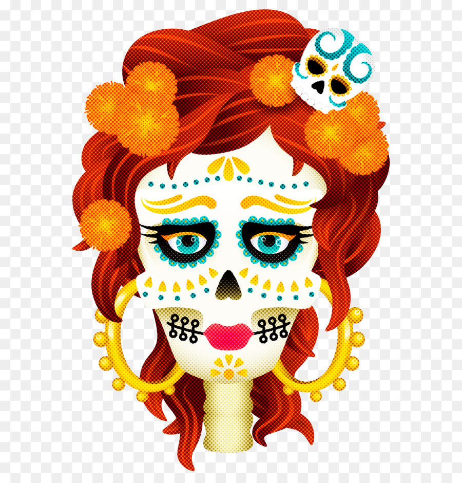 Calavera Del Día De Muertos，Cráneo PNG