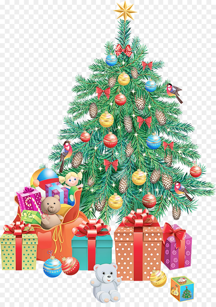 Árbol De Navidad，Oso De Peluche PNG