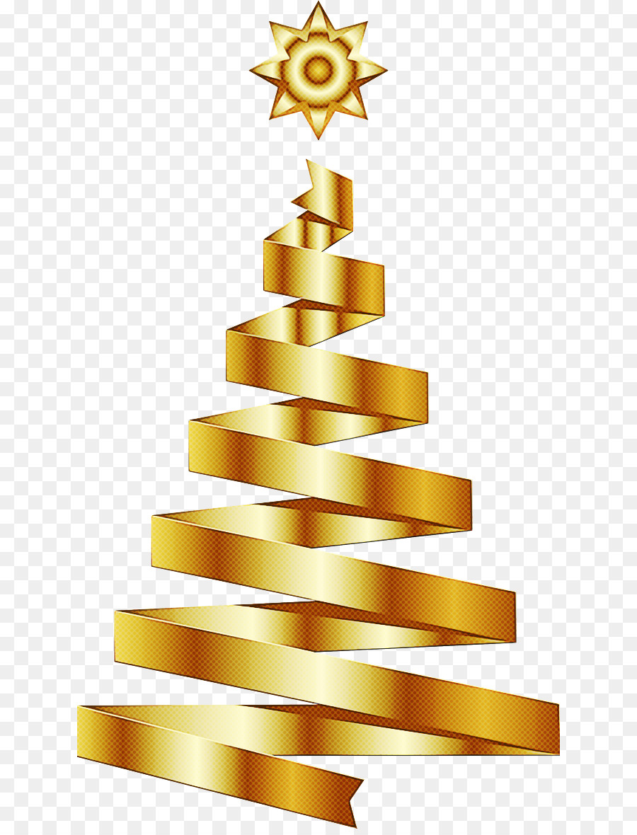 Árbol De Cinta Dorada，Árbol De Navidad PNG