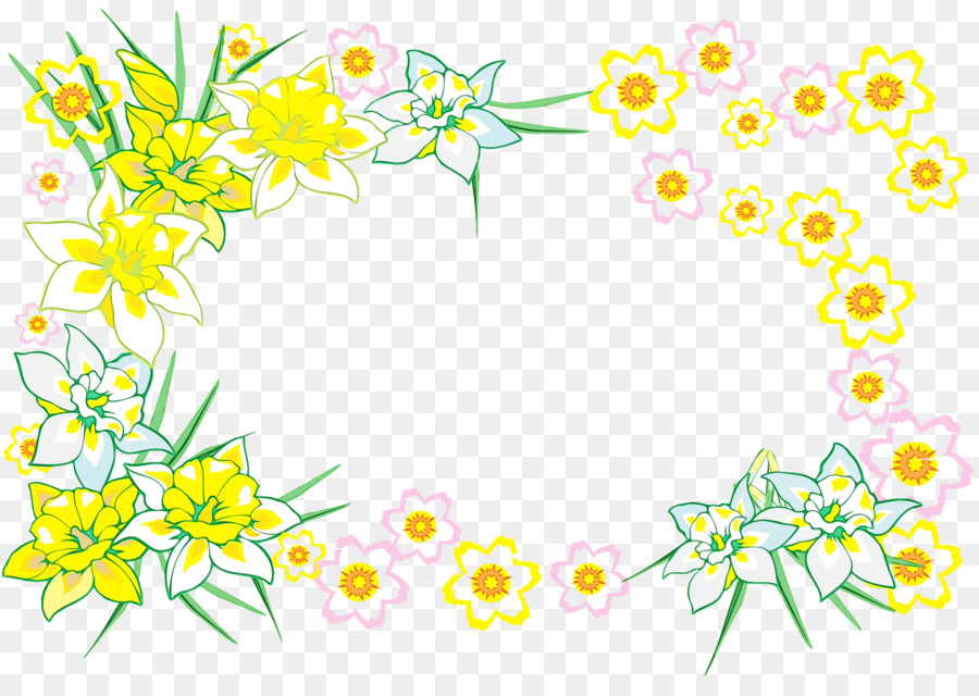 Amarillo，Diseño Floral PNG