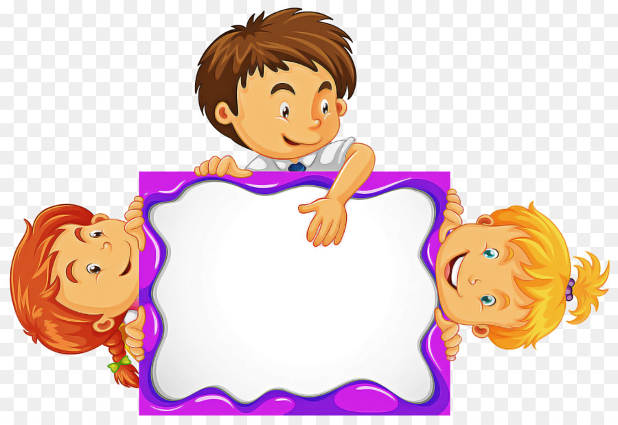 Niños Con Cartel En Blanco，Niños PNG