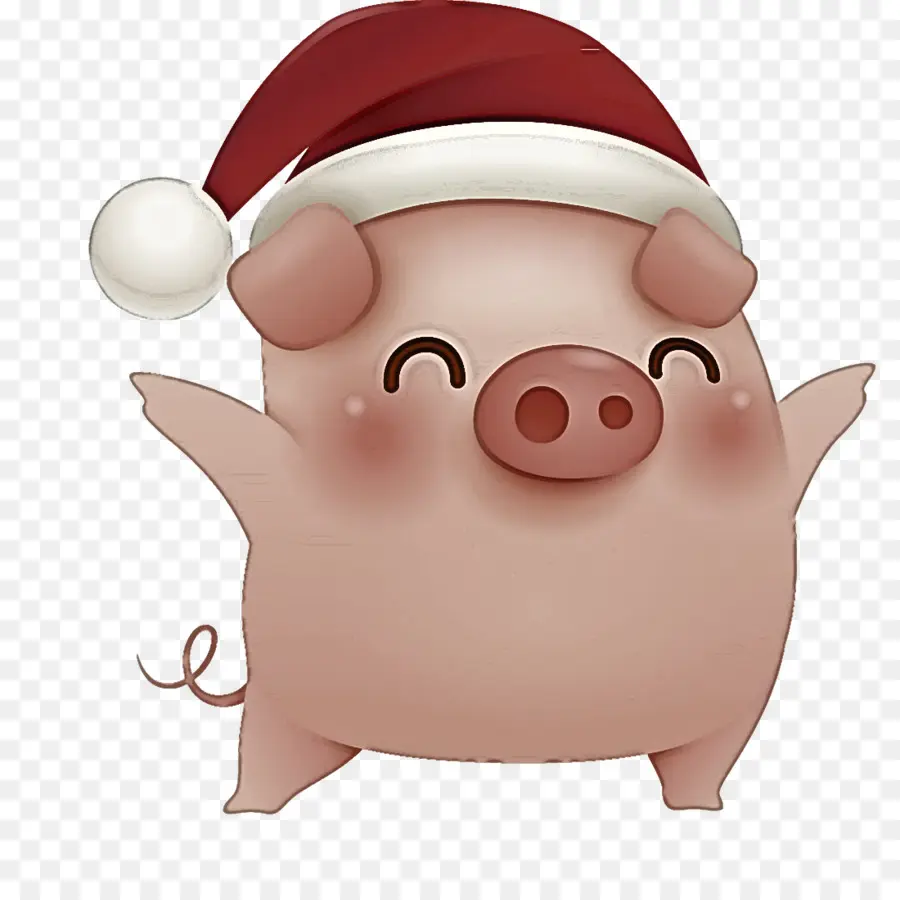 Cerdo Con Gorro De Papá Noel，Gorro De Papá Noel PNG