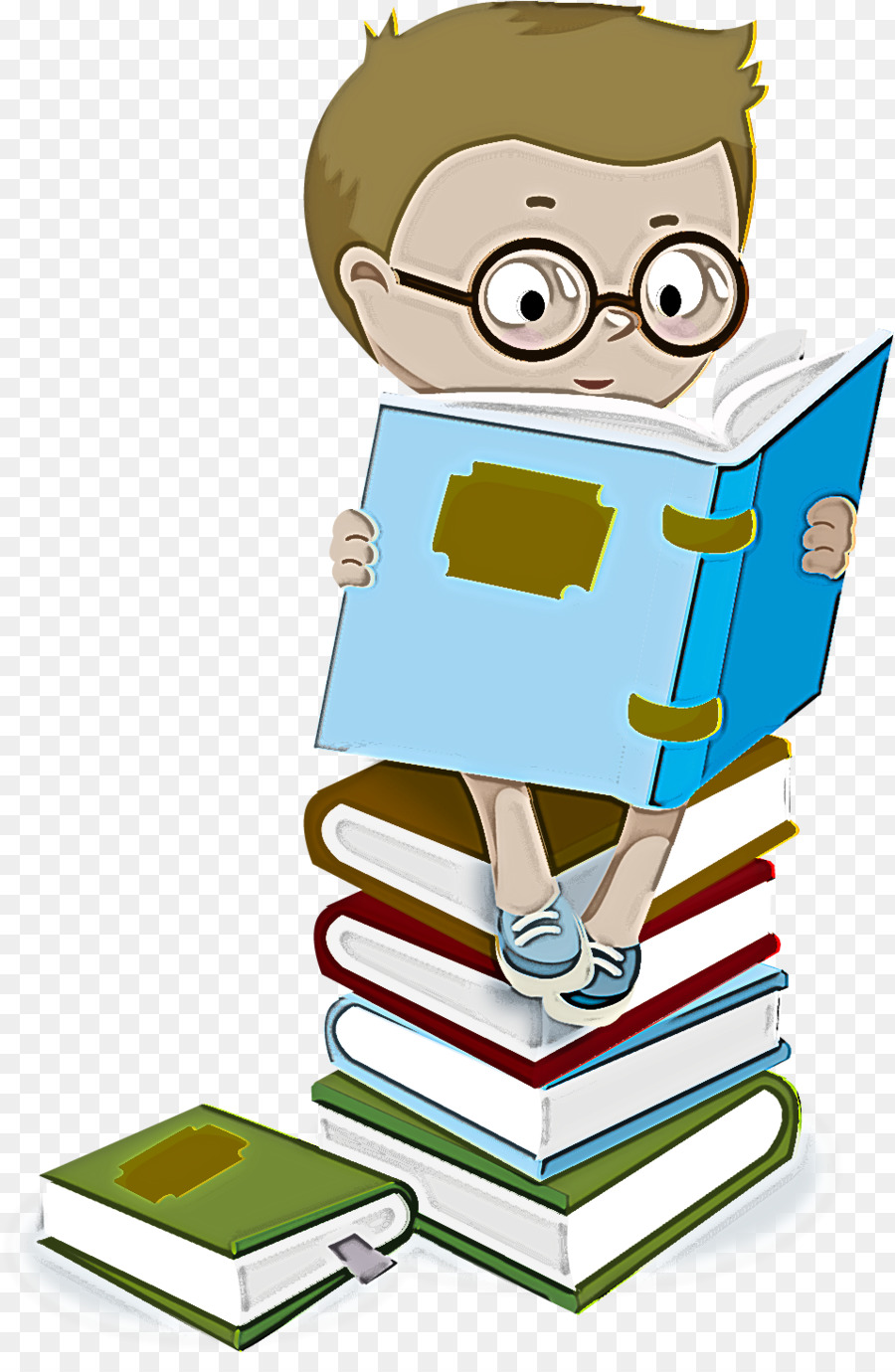 Niño Leyendo，Libros PNG