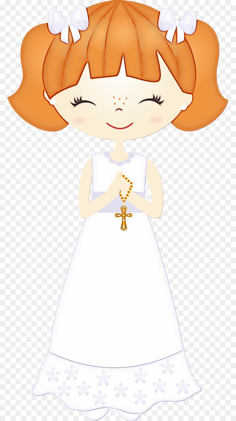 Chica Con Vestido Blanco，Orando PNG