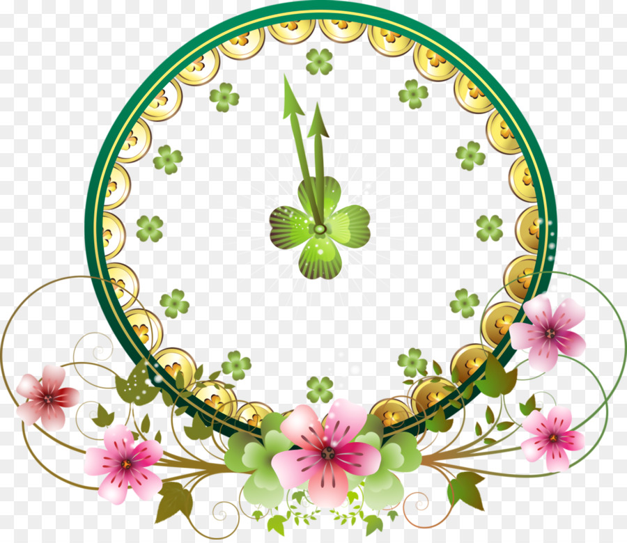 Reloj，Floral PNG