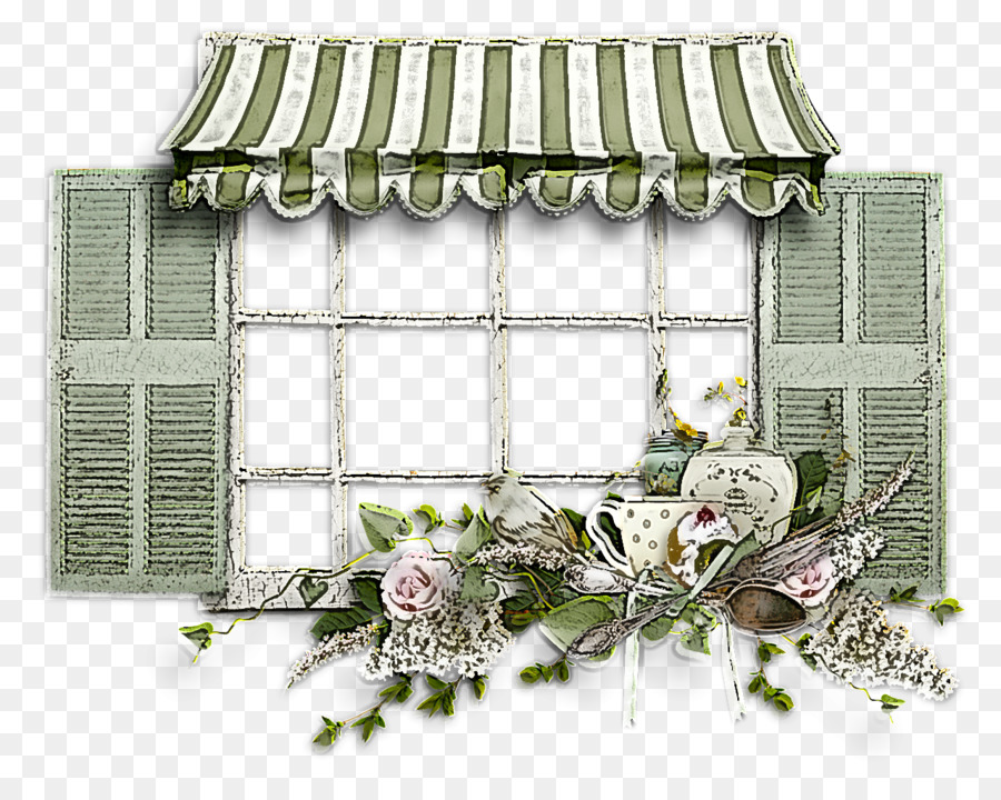 Ventana Con Flores，Contraventanas PNG