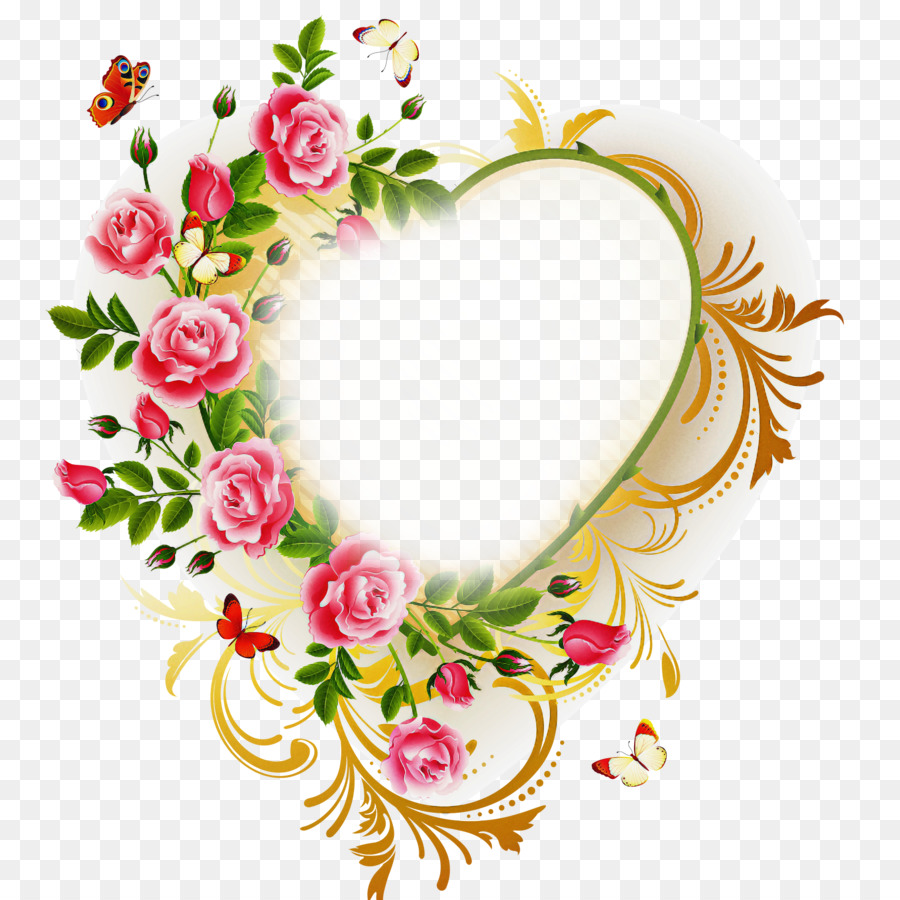 Corazón，Flor PNG