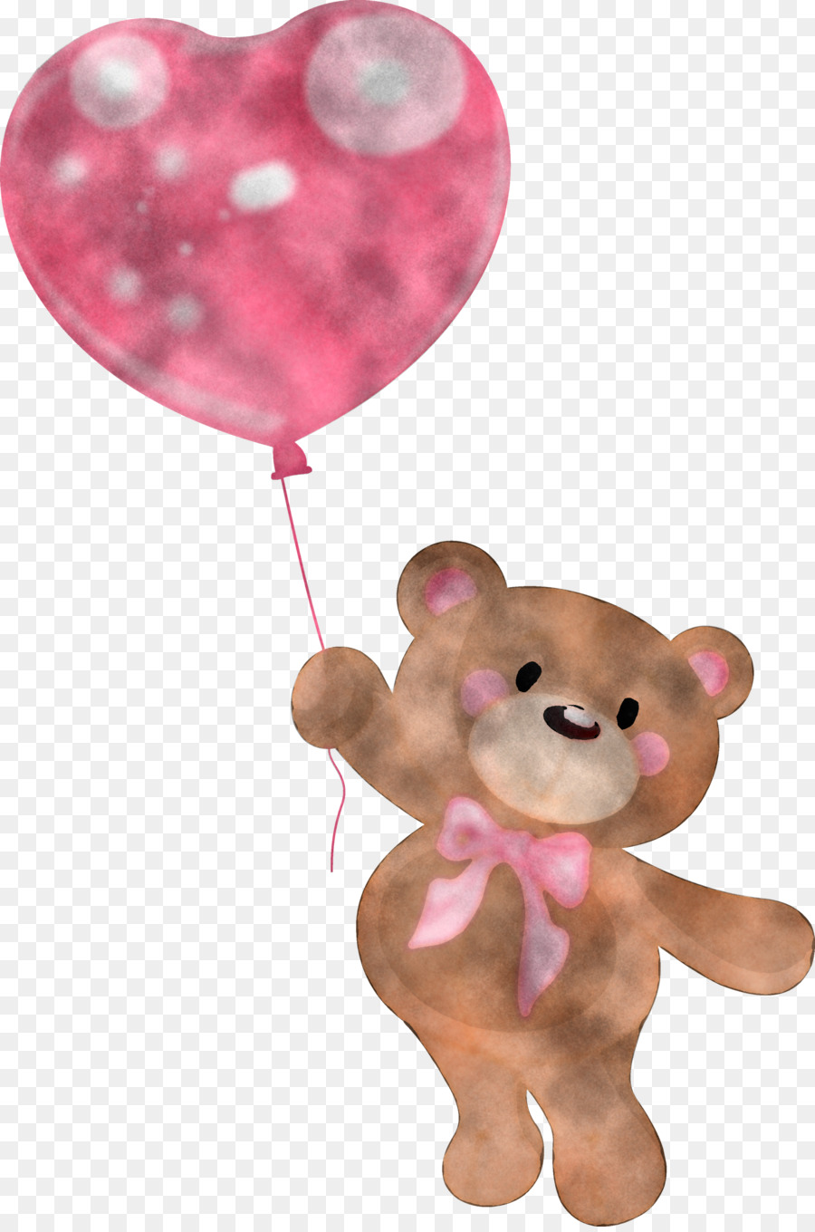 Osito De Peluche Con Globo De Corazón，Globo PNG