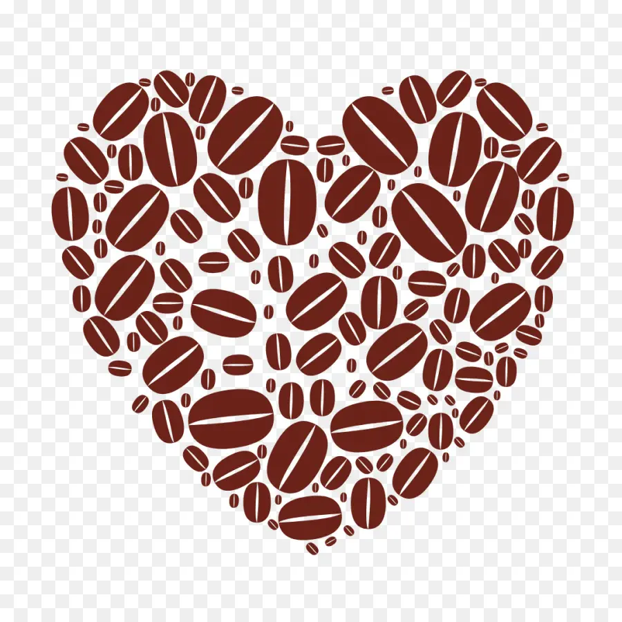 Granos De Café，Forma De Corazón PNG